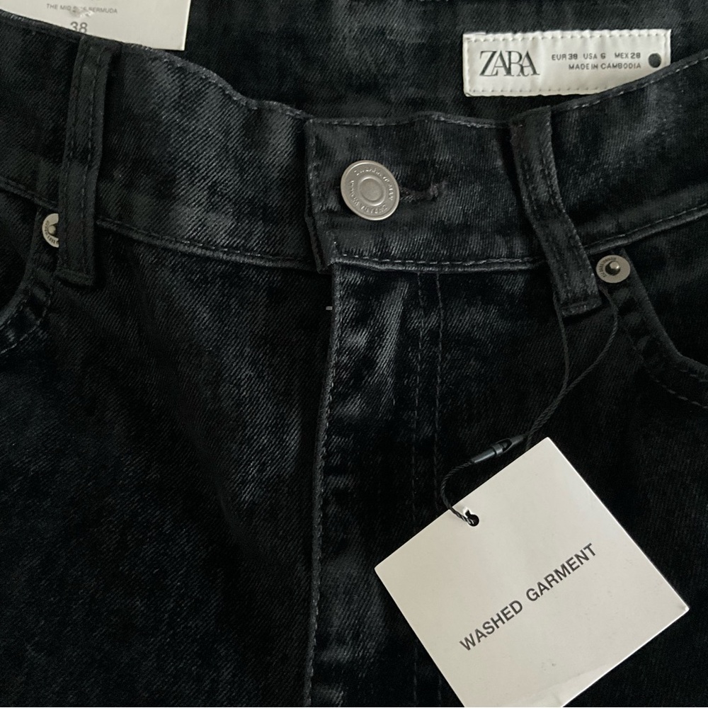 NWT Zara Woman Collection The Mid Rise Bermuda in Flock - Picture 11 of 13